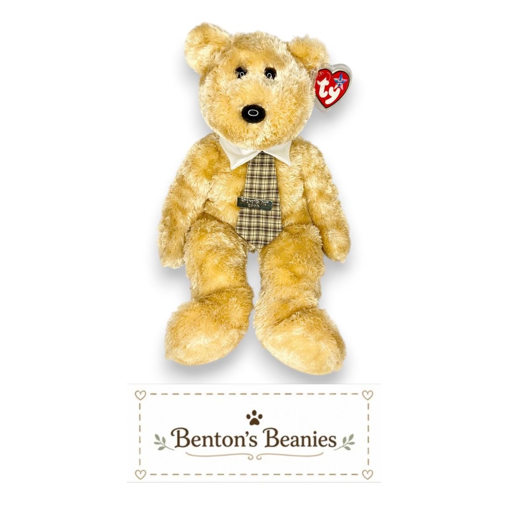 Dad-e the Bear Ty Beanie Buddy | World's Best Dad Bear 👔 | Mint Heart Tag ⭐